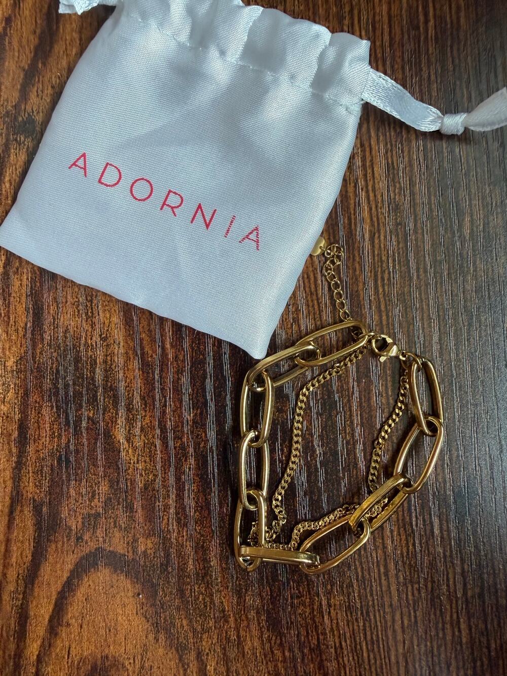 ADORNIA Gold Chunky Paperclip Chain Bracelet